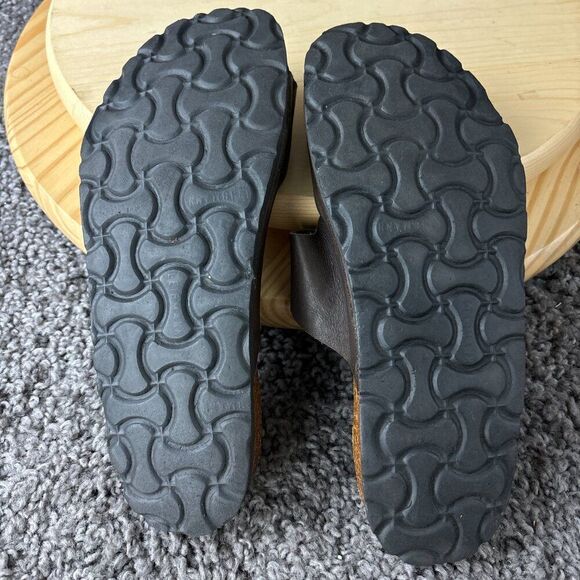 Leibmann Two Strap Sandals Womens 10 Mens 8 Leather Cork Sole Shoe German Made - Picture 9 of 10